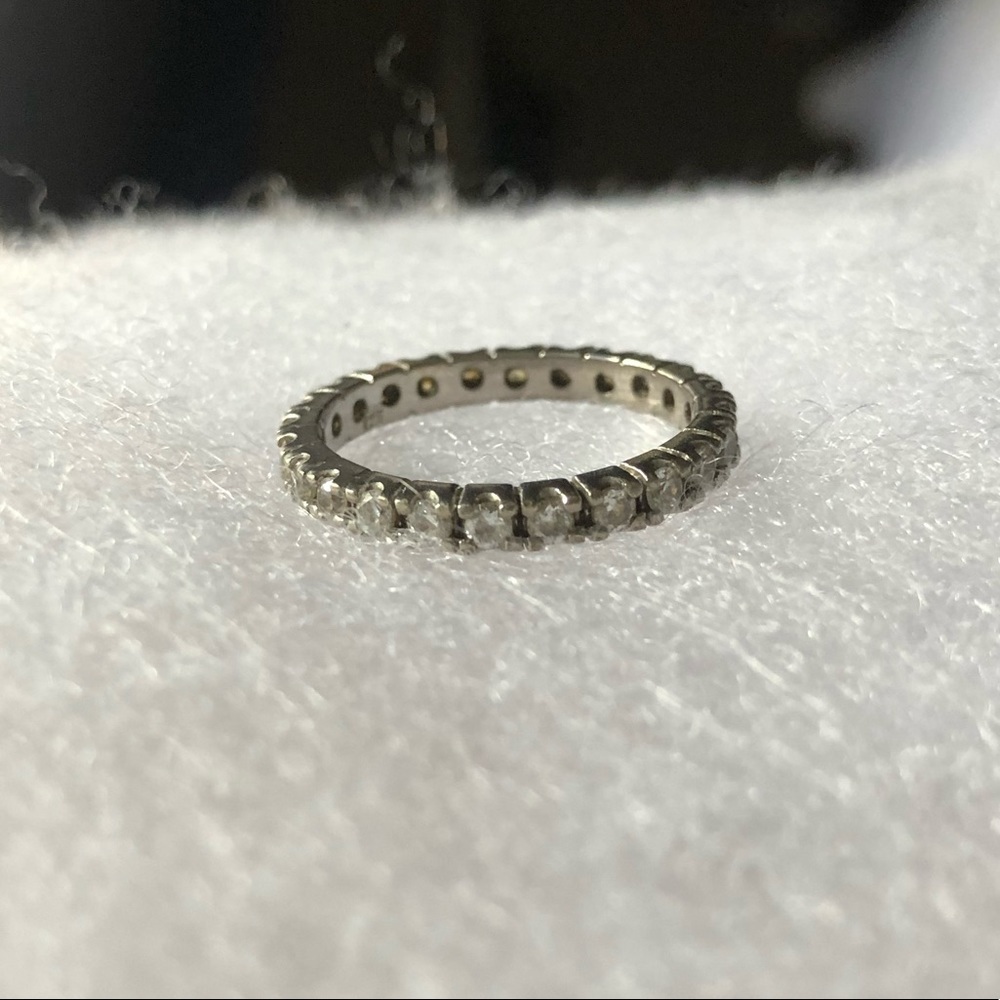 Anniversary Style Sterling Silver CZ ring size 7.5
